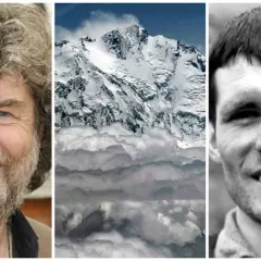 Reinhold Messner, der Nanga Parbat, und ein junger Messner.