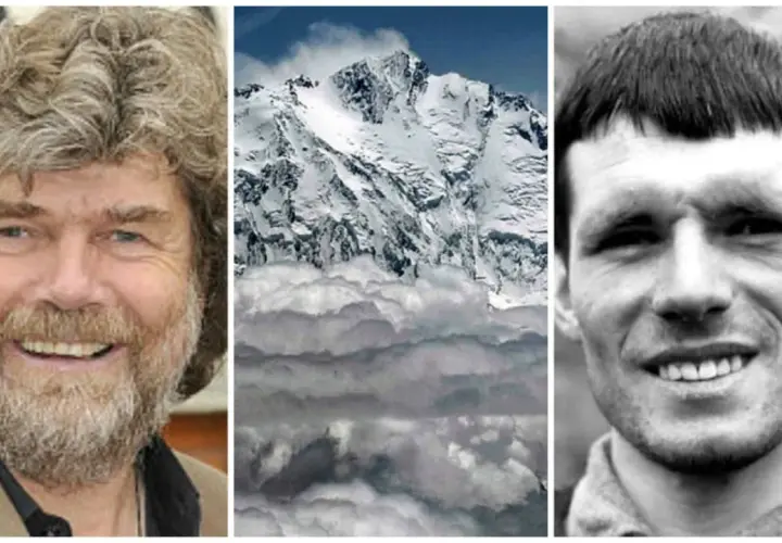 Reinhold Messner, der Nanga Parbat, und ein junger Messner.