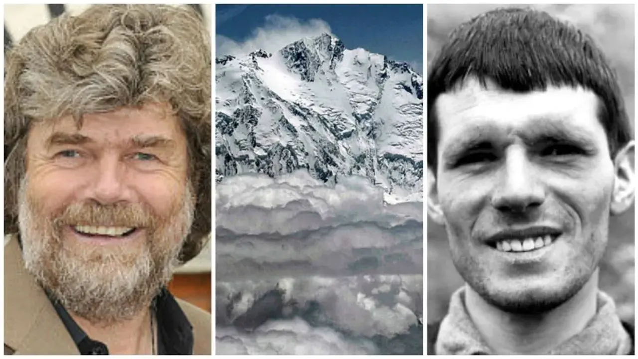 Reinhold Messner, der Nanga Parbat, und ein junger Messner.
