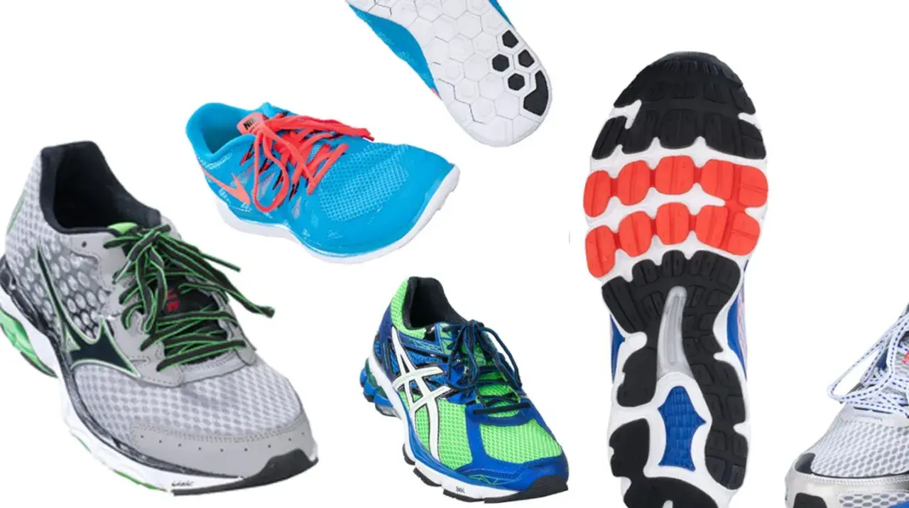 Mehrere Laufschuhe in verschiedenen Farben und Designs, bereit für einen on cloud schuhe test.